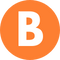 Orange circle with the letter B in the middle.