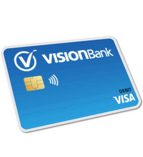 Blue VISIONBank Debit Card