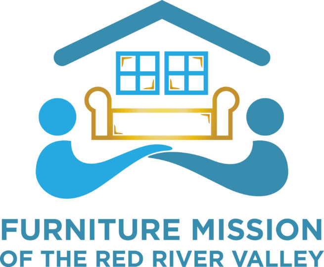 Furniture Mission of the Red River Valley Logo in Blue and Yellow
