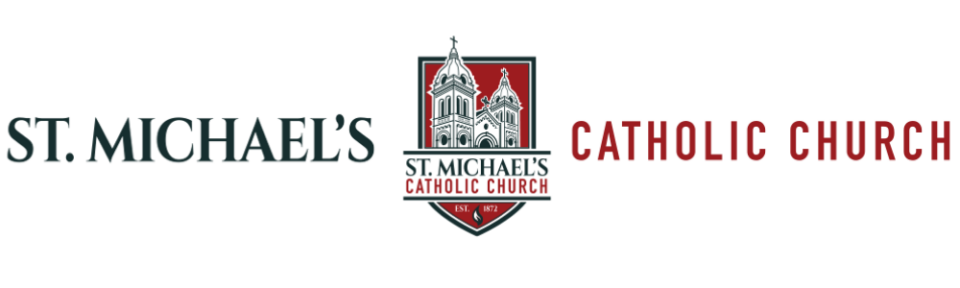 St. Michael's Catholic Church - Grand Forks Logo in Red and Black