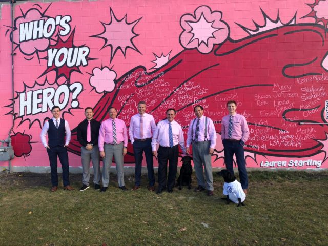 VISIONBank males wearing pink for breast cancer awareness